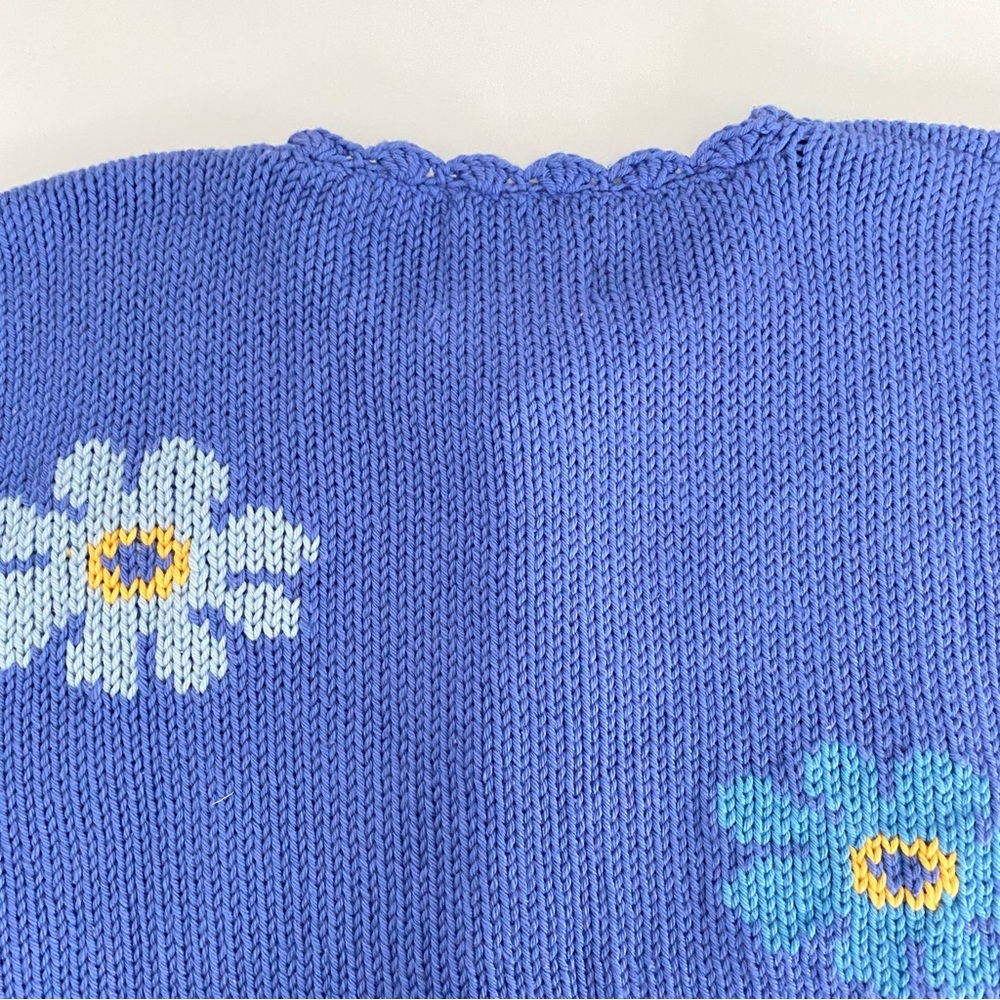 Rate Vintage Rey Wear Hand-Knitted Cotton Multicolour Flower Cardigan - Picture 8 of 9